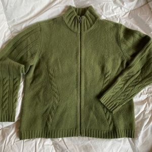 Eddie Bauer Wool Full Front Zip Cardigan